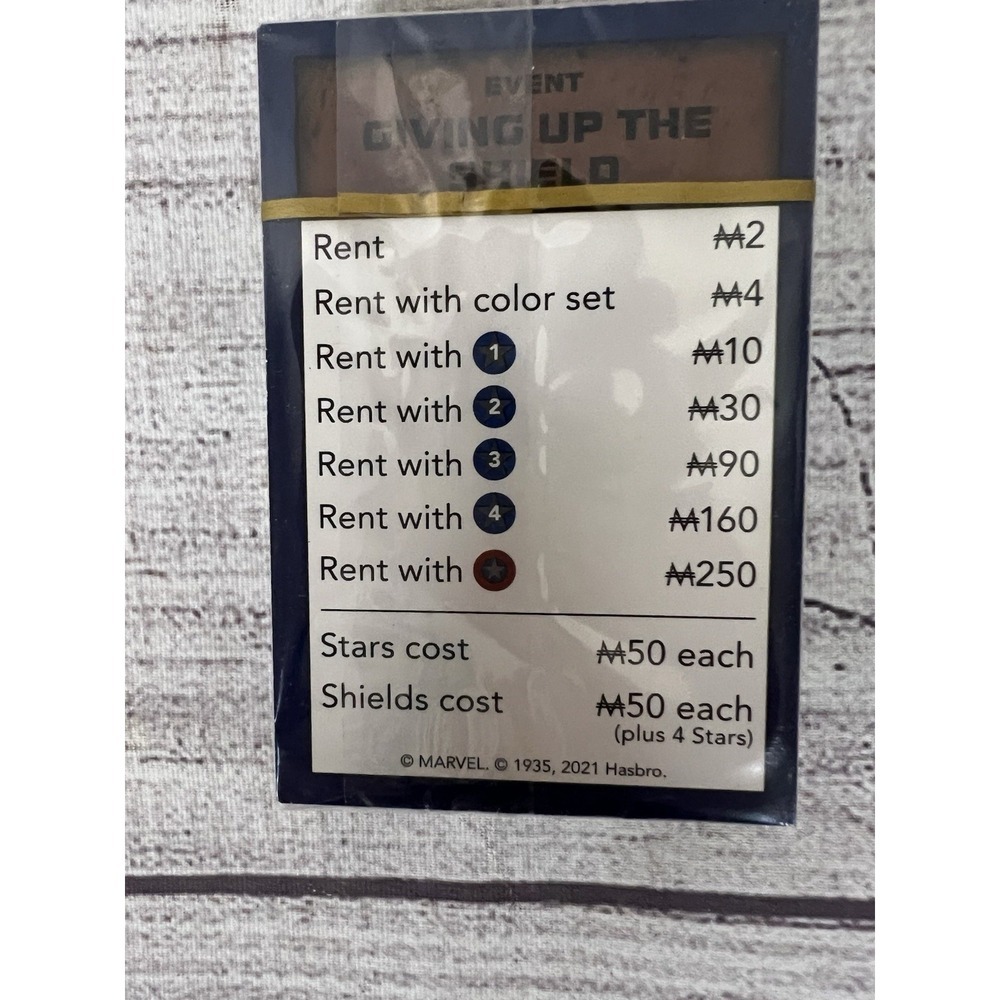 2021 The Falcon Winter Soldier Monopoly‎ - Game & Deed cards (SEALED)
